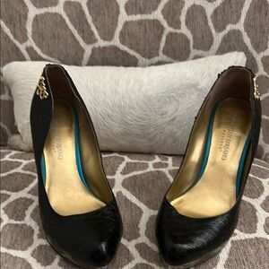 Christian Siriano Black Heels with Gold Accents